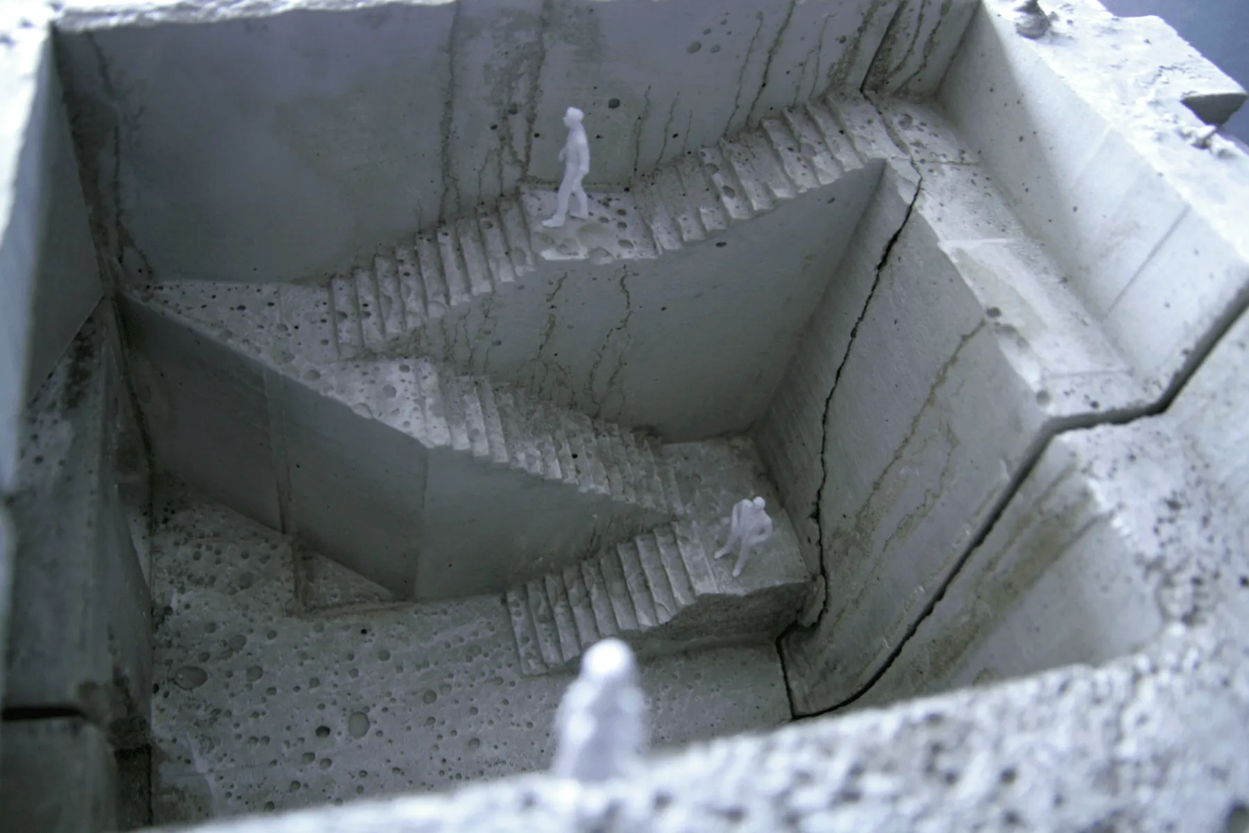 Maquette van het centrale trappenhuis