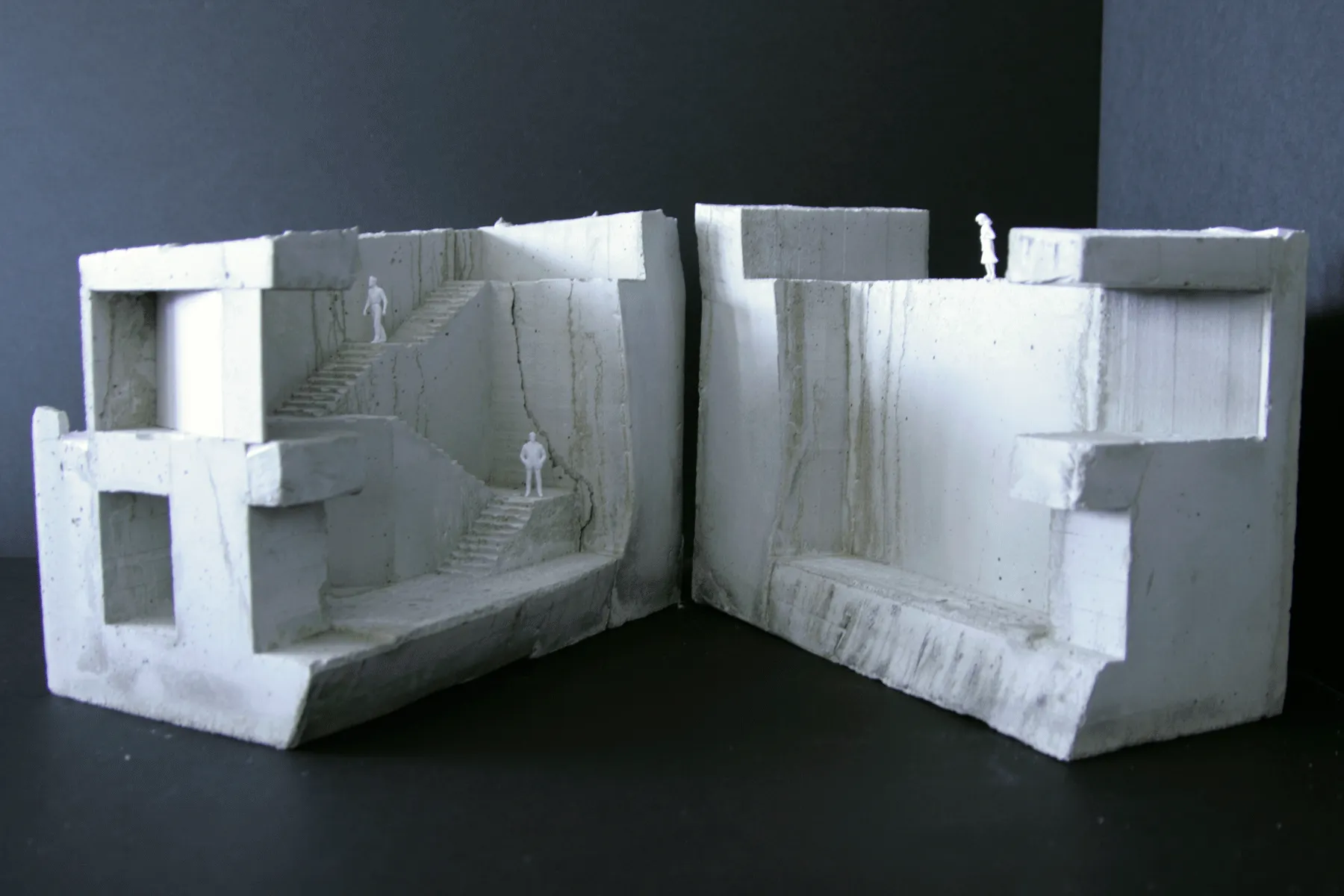 Maquette van het centrale trappenhuis